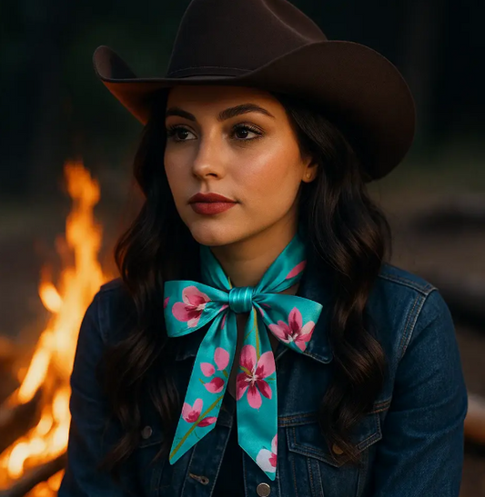 TW319 Cowgirl Necktie Turquoise & Pink