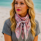 WR3416 Cowgirl Pink &  Grey Paisley Wild Rag