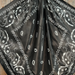WR3411 Cowgirl Black & White Paisley Wild Rag