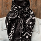 WR3411 Cowgirl Black & White Paisley Wild Rag
