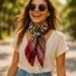 WR397 Cowgirl Wine Leopard Print Wild Rag