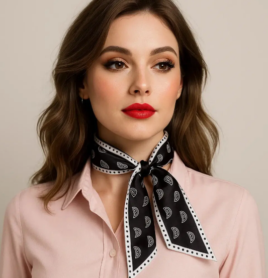 TW108 Cowgirl Necktie Blue & White