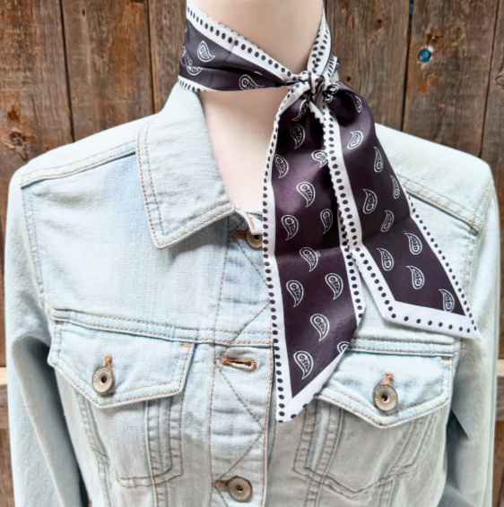 TW108 Cowgirl Necktie Blue & White