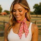 TW124 Cowgirl Necktie Red & White