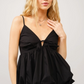 23278T  Puff Bottom Tie front Cami Black