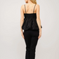 23278T  Puff Bottom Tie front Cami Black