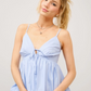 23278T  Puff Bottom Tie front Cami Sky Blue