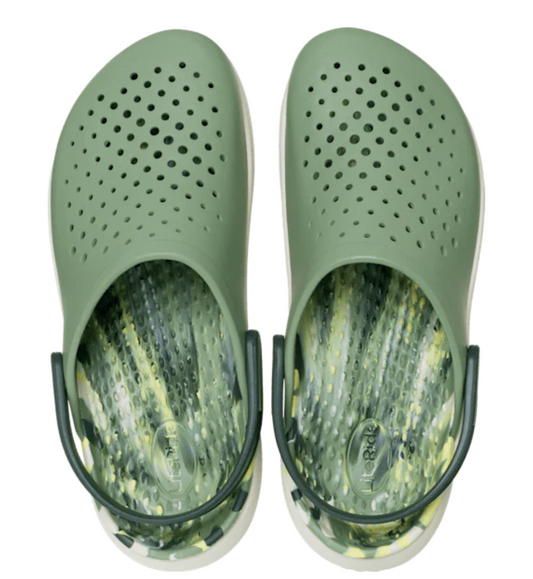 212043-308  Croc Inmotion Marbled Clog Moss
