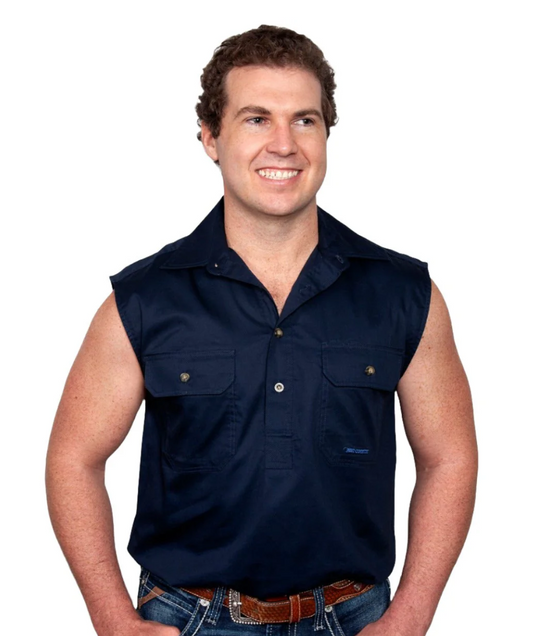 10103NVY Just Country Men's Sleeveless Navy