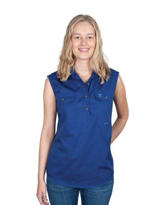 50503CBT Just Country Women's Kerry Sleeveless Work shirt Cobalt