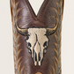 10064053 Ariat Men's Sport Steer Skull  Sandstorm/ Bitter Chocolate