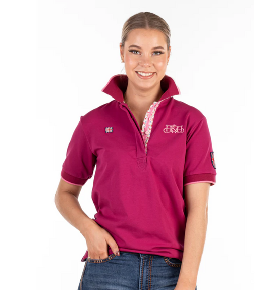 EL123 Hitchley and Harrow Loose fit polo Cerise