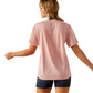 10055130 Ariat Women's Howdy SS Tee Acid Wash Pink