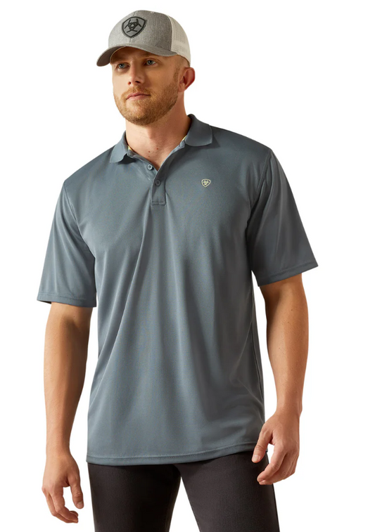 10055253 Ariat Men's TEK Polo Newsboy Blue