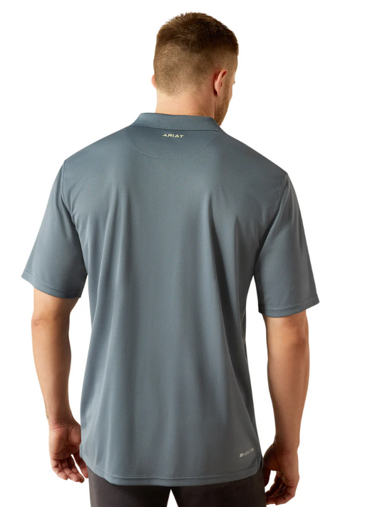 10055253 Ariat Men's TEK Polo Newsboy Blue