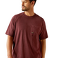10054444 Ariat Men's Rebar Cotton Strong Hardhead SS Tee Malbec Heather