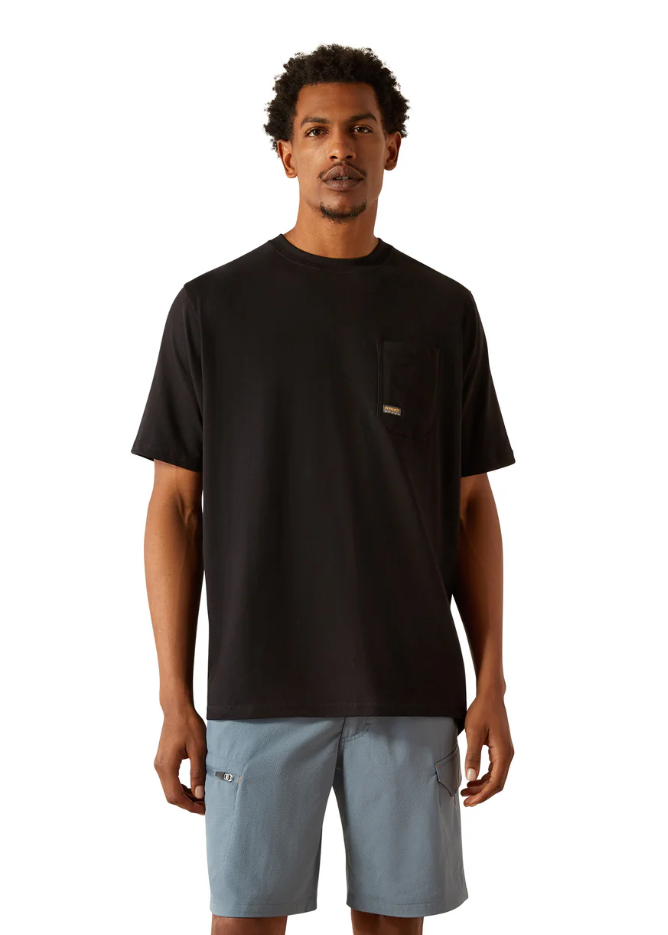 10054445 Ariat Men's Rebar Cotton Strong Hardhead SS Tee Black