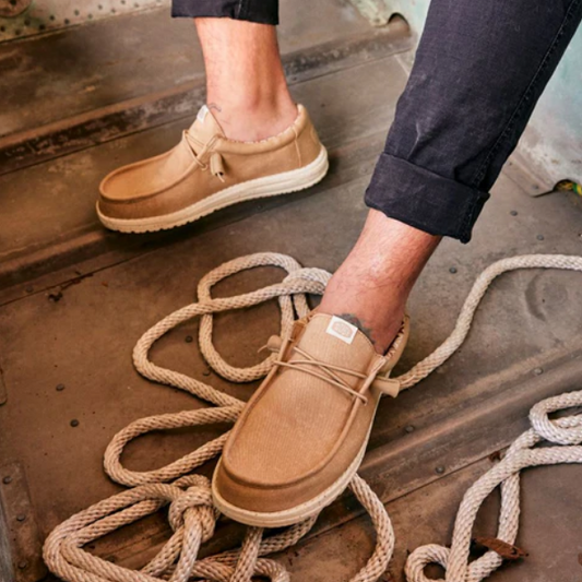 40700-265  HEYDUDE Men's Wally Stretch Canvasss Tan