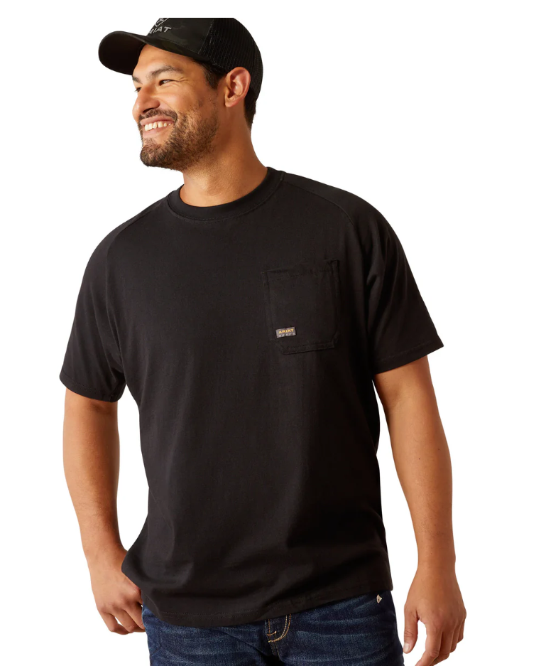 10054446 Ariat Men's Rebar Cotton Strong Workhog SS Tee Black