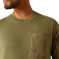 10054509 Ariat Men's Rebar Cotton Strong Buddy SS Tee Oil Green