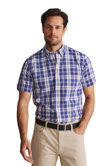 1SHM00086 S.Kidman Men's Cooper Short Sleeve Shirt Indigo