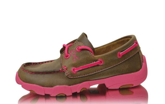 TCYDM0015 Twisted X Kid's Bomber/Neon Pink Moc's