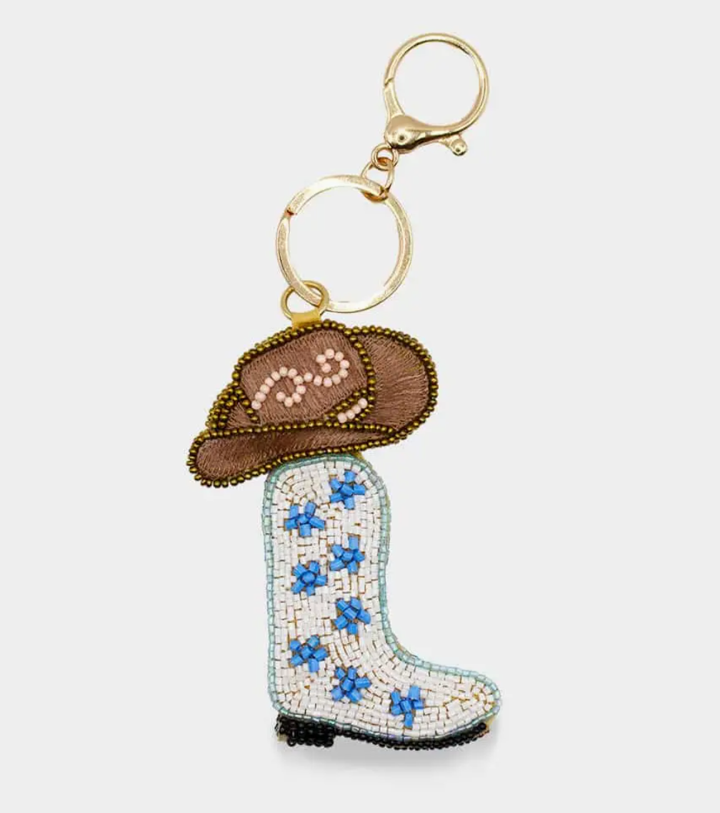 LAC-BC-014  Boot Beaded Bag Charm