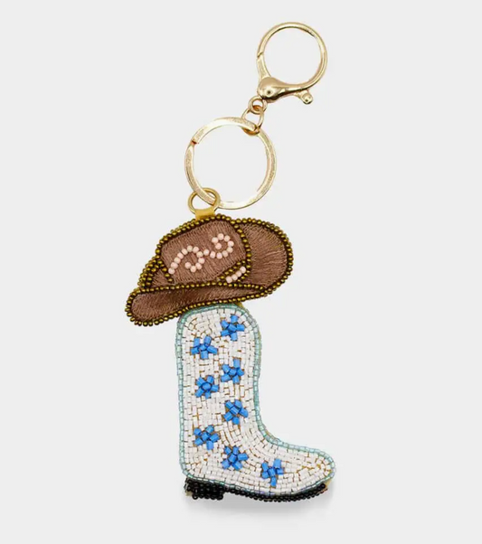 LAC-BC-014  Boot Beaded Bag Charm