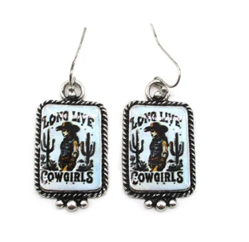 SE2973MUL USA Western Theme Print Dangle Earring