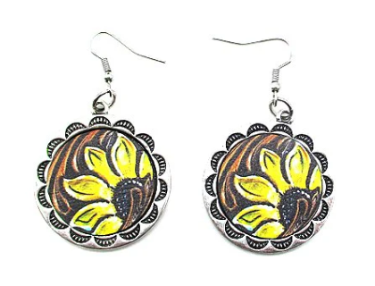 SE2122SBMU USA Western Design Round Earring