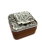 SJ0115BRN USA Western Cowboy Boot Etched Metal Plate Jewelry Box