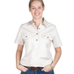 50506OAT Just Country Women's Evie Short Sleeve Half button Work shirt Oat