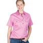 50506MSK Just Country Women's Evie Short Sleeve Half button Work shirt Musk Pink