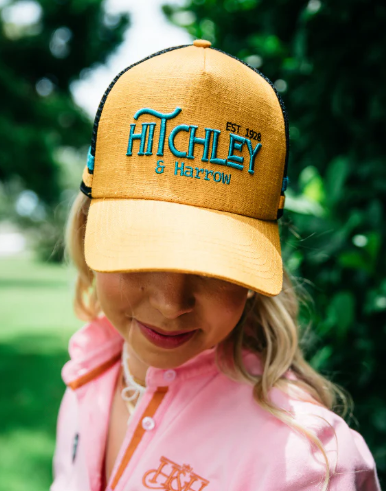 36497 Hitchley & Harrow Trucker Cap Mustard/Black And Turquoise
