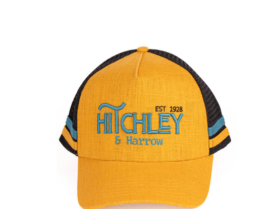 36497 Hitchley & Harrow Trucker Cap Mustard/Black And Turquoise