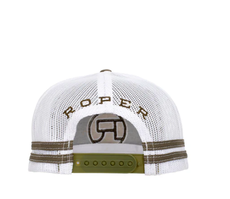 RC2206 Roper Trucker Cap Logo Khaki