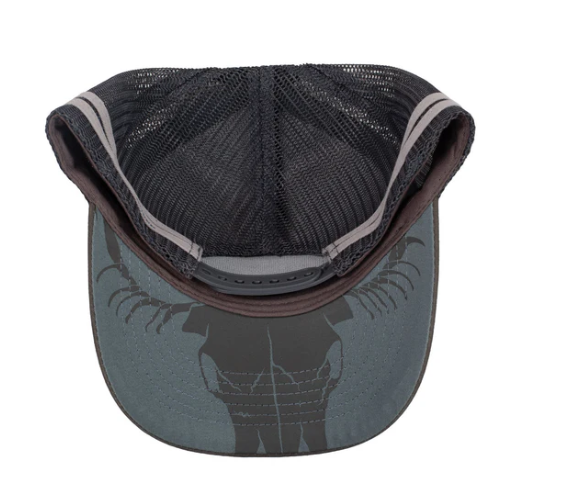 RC2504 Roper Trucker Cap Bull Skull Steel Grey