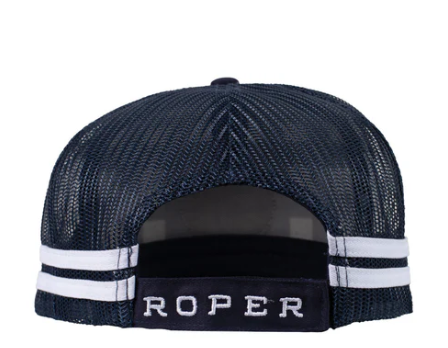RC2510 Roper Trucker Cap Mini Plaid Navy/White