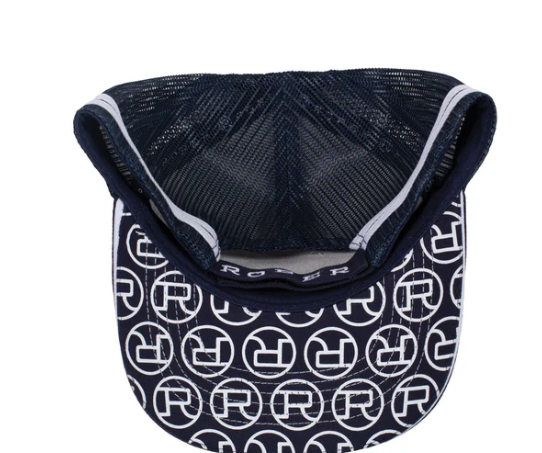 RC2510 Roper Trucker Cap Mini Plaid Navy/White