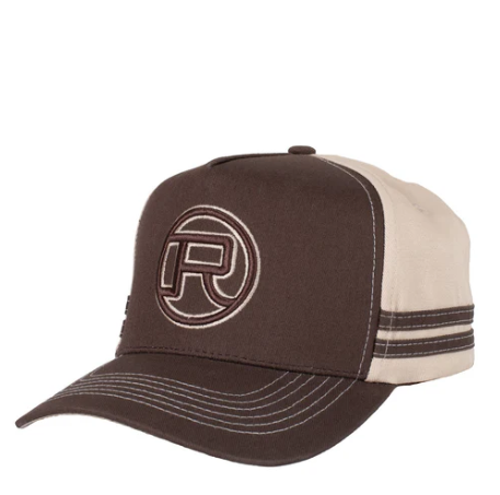 RC2513 Roper Trucker Cap Logo Chocolate/Stone