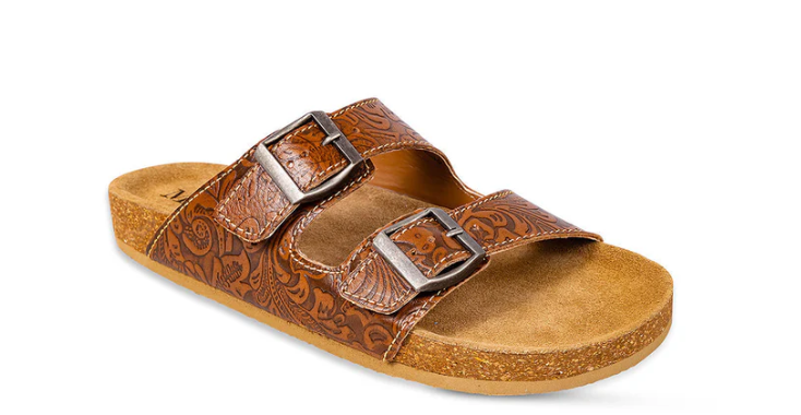 S-9671 Molly Megan Hand-Tooled Sandals Brown
