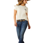 10062431 Ariat Women's Bull Horn's Tee Natural