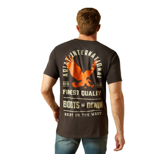 10062427 Ariat Men's Eagle Large Tee Vintage Black