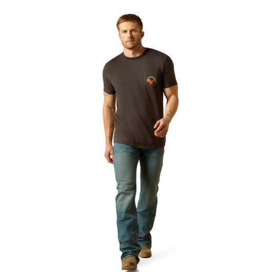 10062427 Ariat Men's Eagle Large Tee Vintage Black