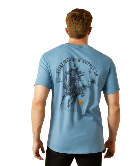 10062421 Ariat Men's Blazing Saddle's Tee Coronet Blue