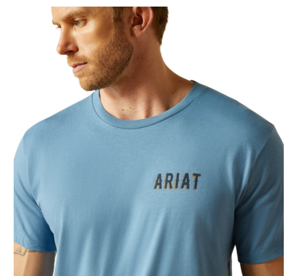 10062421 Ariat Men's Blazing Saddle's Tee Coronet Blue