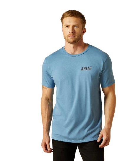 10062421 Ariat Men's Blazing Saddle's Tee Coronet Blue