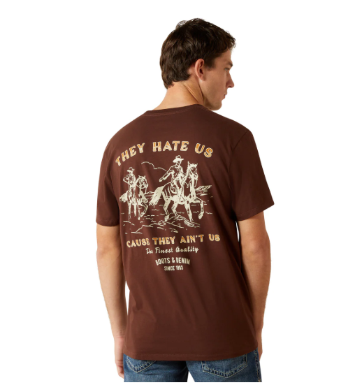 10062422 Ariat Men's Hater's Club Tee Deep Mahogany