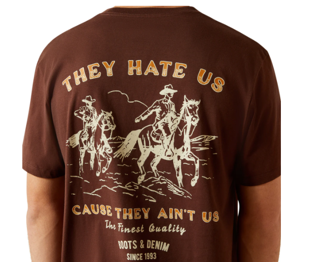 10062422 Ariat Men's Hater's Club Tee Deep Mahogany