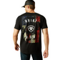 10062429 Ariat Men's Faded Bull Tee Black